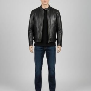 River Road Men's‎ Black Leather Jacket